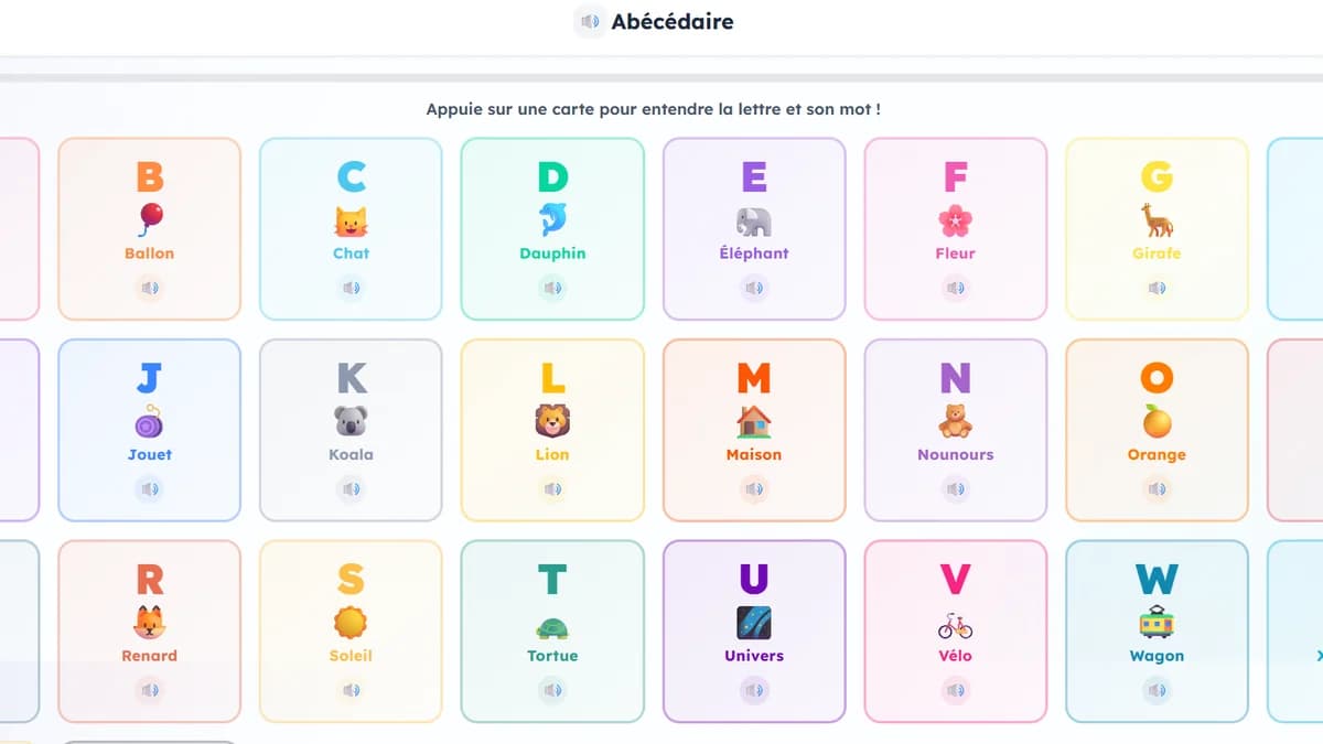 Abécédaire : jeu de lecture en action sur Ludigenie