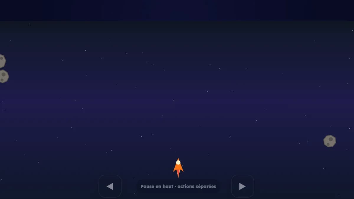 Asteroid Run : jeu de arcade en action sur Ludigenie