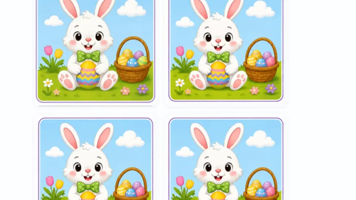 Capture d'écran du jeu Lapins jumeaux : trouver le lapin différent parmi les lapins identiques
