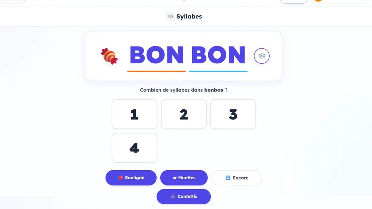 Syllabes : jeu de lecture en action sur Ludigenie